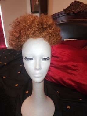 Curly Short Afro Wig - Copper Brown